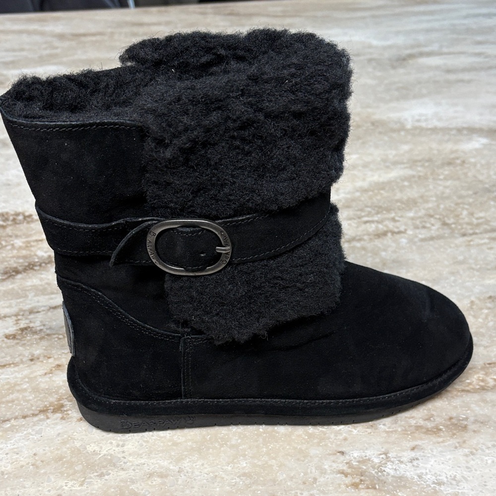 BearPaw Black Winter Boots with Buckle